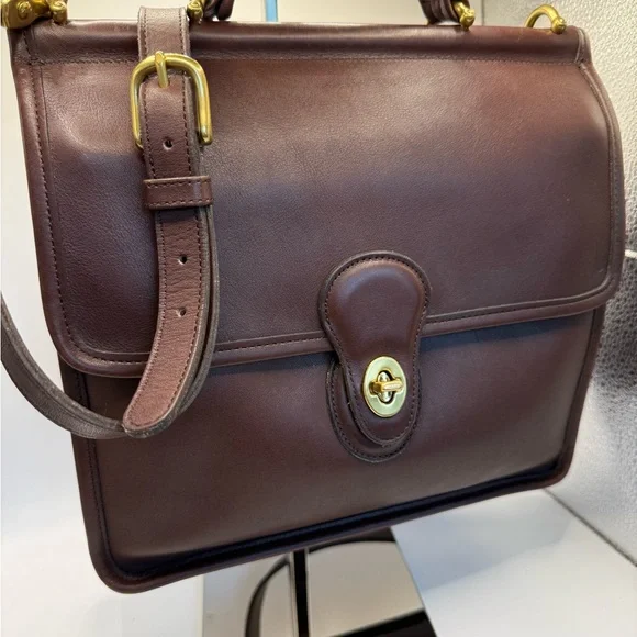 Coach vintage Willis Legacy 9927 Brown Leather Brass Crossbody Bag - Picture 2 of 13